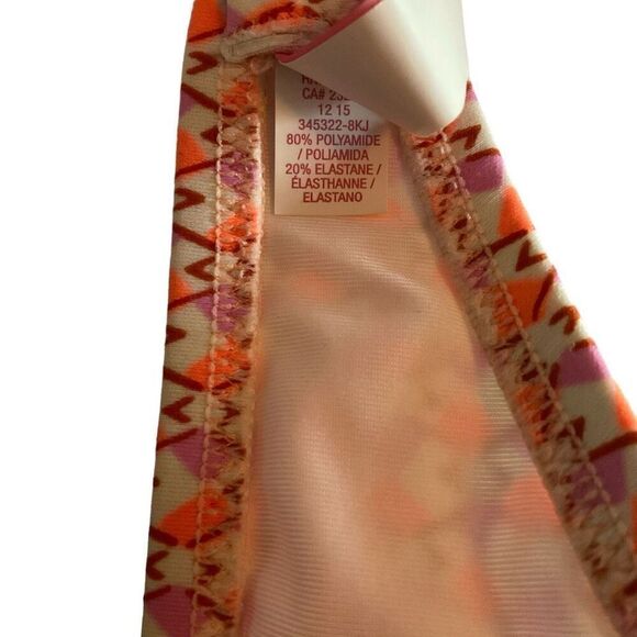 Victoria’s Secret Swim Top Hook Back Closure Orange Purple Green Paisley 32D - Picture 4 of 10